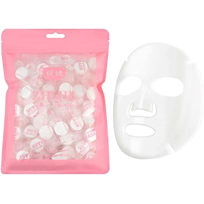 GraGra COMPRESSED FACIAL MASK, 100 PCS DISPOSABLE SHEET SKIN CARE SHEET BEAUTY DIY COMPRESSED MASK, SKIN CARE FACE SHEET FACIAL PAPER NATURAL COTTON WRAPPED PAPER - Image 1